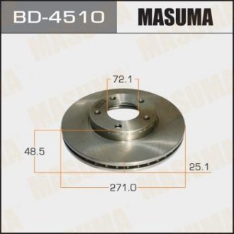 Диск гальмівний передній Mazda 3, 5 (03-06) (Кратно 2 шт) MASUMA BD4510 (фото 1)