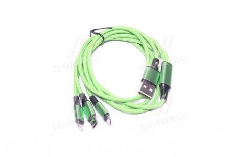 Кабель 3 в 1, USB MicroUSB+TypeC+Lightning, 1м <> ARM-MC001 ARMER ARMMC001