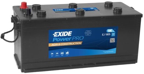 АКБ 6СТ-185 Тип3 Euro (пт 1150) POWER PRO AGRI EXIDE EJ1805