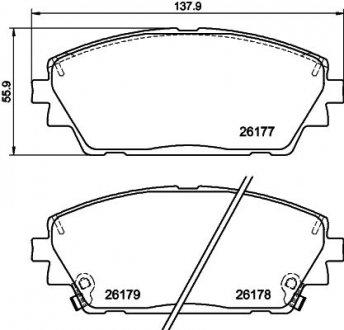 Колодки тормозные дисковые передние Mazda 3 (BP) (19-) NISSHINBO NP5071