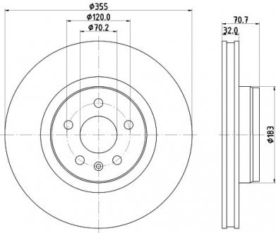 Диск гальмівний PRO High Carbon; передн. / MODEL S (5YJS) PAGID HELLA 8DD355132931