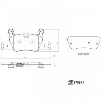 Гальмівні колодки, дискові BILSTEIN FEBI 175674