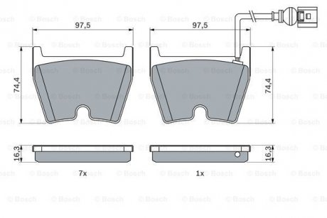 Тормозные колодки, дисковые. BOSCH 0 986 424 613 (фото 1)