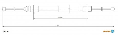 Трос остановочных тормозов ADRIAUTO 35.0204.1