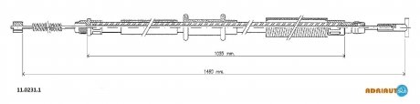 Трос остановочных тормозов ADRIAUTO 11.0231.1