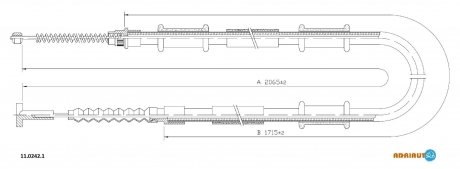 Трос остановочных тормозов ADRIAUTO 1102421