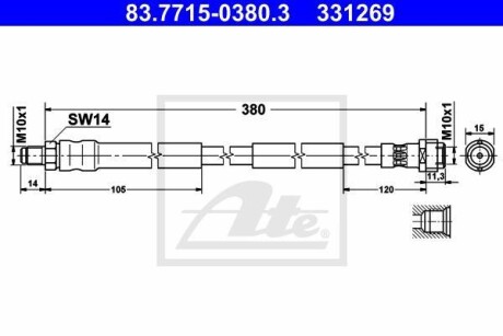 Гальмівний шланг ATE 83.7715-0380.3