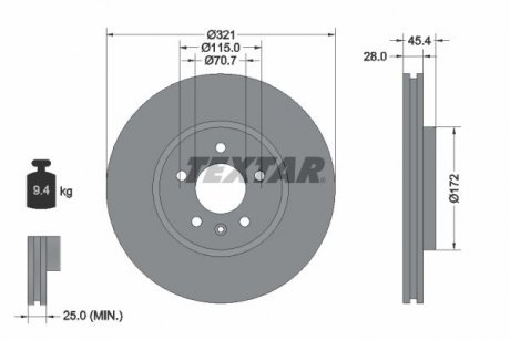 Гальмівний диск TEXTAR 92305505 (фото 1)