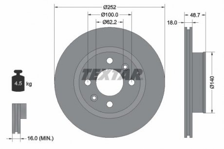 Гальмівний диск TEXTAR 92196503 (фото 1)