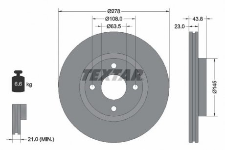 Тормозной диск TEXTAR 92303203