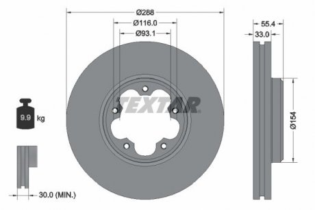 Тормозной диск TEXTAR 92320303 (фото 1)