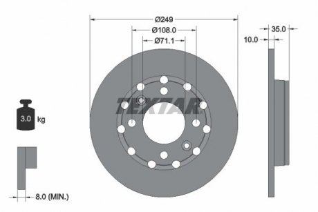 Тормозной диск TEXTAR 92325803 (фото 1)