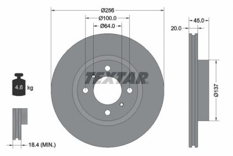 Тормозной диск TEXTAR 92294403 (фото 1)