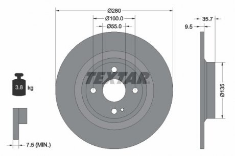 Тормозной диск TEXTAR 92320003 (фото 1)