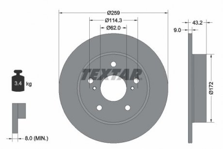 Тормозной диск TEXTAR 92308303 (фото 1)