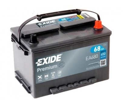 Акумулятор Premium 68Ah/650A EXIDE EA680 (фото 1)