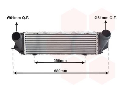 Радиатор интеркуллера BMW 5 (F10/F11) 2.0 N20 11-16 VAN WEZEL 06014705 (фото 1)