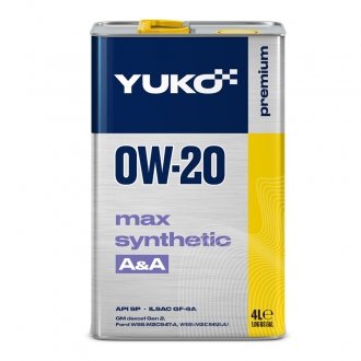 Олива моторна MAX SYNTHETIC 0W-20 4л YUKO 22063