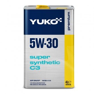 Олива моторна SUPER SYNTHETIC C3 5W-30 4л YUKO 20770