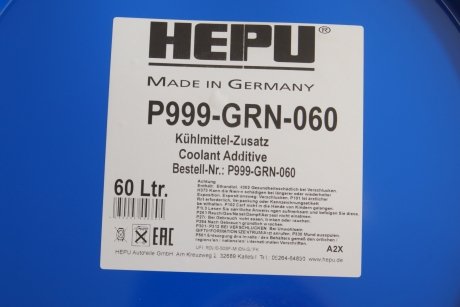 Антифриз 60 л зелений HEPU P999-GRN-060