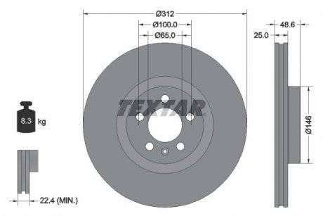Тормозной диск TEXTAR 92303303 (фото 1)
