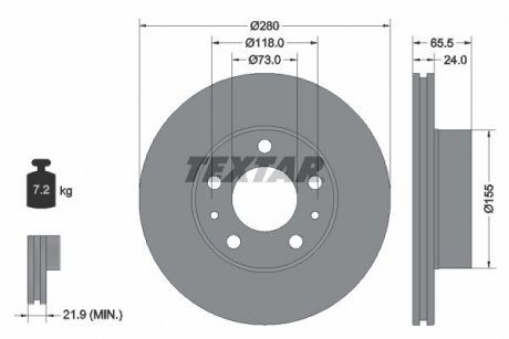 Тормозной диск TEXTAR 92305203 (фото 1)