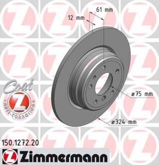 Диск гальмівний ZIMMERMANN 150.1272.20