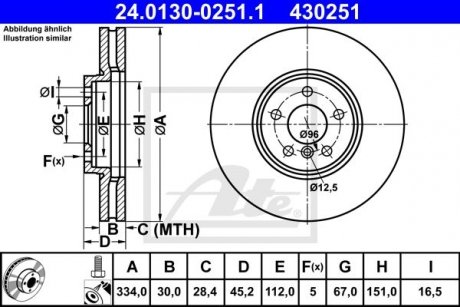 Гальмівний диск ATE 24.0130-0251.1