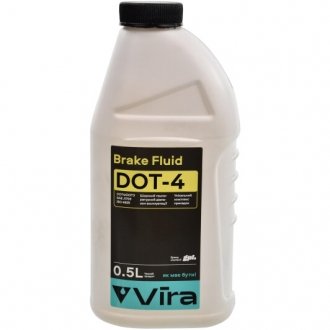Гальмівна рідина Brake Fluid DOT 3 / DOT 4 0.5 л VIRA VI1001 (фото 1)
