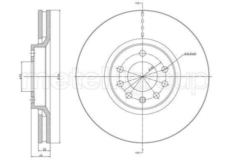 Тормозной диск пер. Vectra/Signum/Vectra 02-15 CIFAM 800-1353C (фото 1)