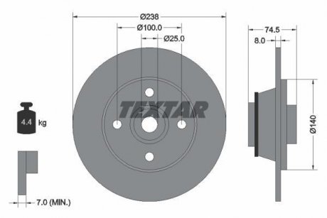 Гальмівний диск з підшипником TEXTAR 92154103