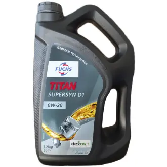Моторное масло Titan Supersyn D1 0W-20 синтетическое 5 л FUCHS 602009432