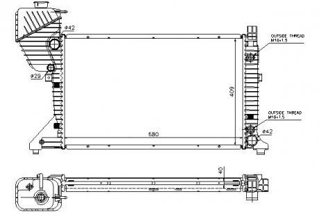 Радіатор охолодження MERCEDES-BENZ SPRINTER SERIES B901/B902 (1995) SPRINTER 214 2.3 STARLINE MSA2343