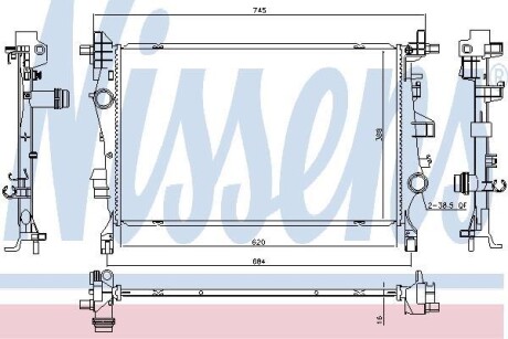 Радиатор FIAT 500 X (14-) 1.4 TURBO NISSENS 606447