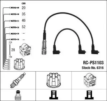 Комплект кабелів запалювання NGK RC-PS1103
