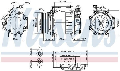 Компрессор VOLVO S60 (10-) D2 NISSENS 890584 (фото 1)