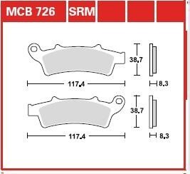 Гальмівна колодка (диск) TRW TRW MCB726SRM