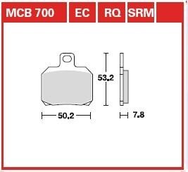 Гальмівна колодка (диск) TRW MCB700EC