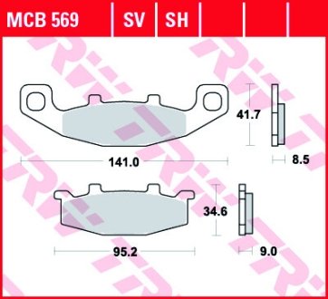 Тормозная колодка (диск) TRW TRW MCB569SV