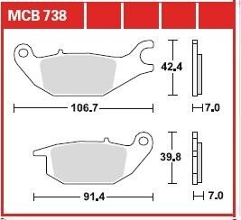 Гальмівна колодка (диск) TRW TRW MCB738 (фото 1)