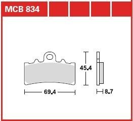 Гальмівна колодка (диск) TRW TRW MCB834