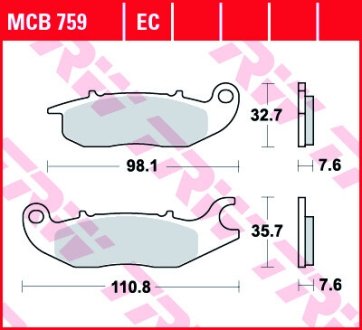 Гальмівна колодка (диск) TRW TRW MCB759EC