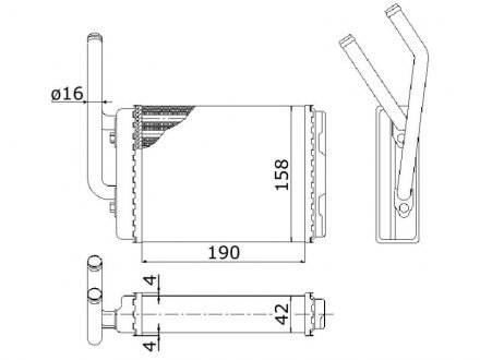 Радіатор опалення RENAULT TWINGO (1993) 1.2 STARLINE RT6220