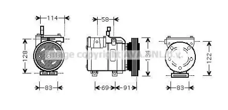 Компрессор кондиционера HYUNDAI GETZ (2002) 1.6 COOLING AVA HYAK199