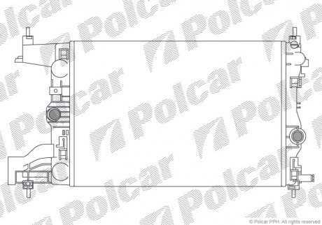 Радіатор охолодження (MT) Opel Astra J 1.3D/1.7D 12.09- POLCAR 551108-3