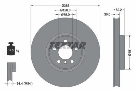 Тормозной диск TEXTAR 92161003