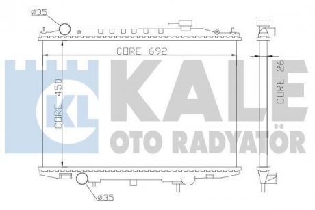 Радиатор охлаждения Nissan NP300 (08-), Pick Up (98-) 2.5D KALE OTO RADYATOR 362900