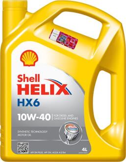 Моторное масло Helix HX6 10W-40 полусинтетическое 4 л SHELL ТОВ-У001594