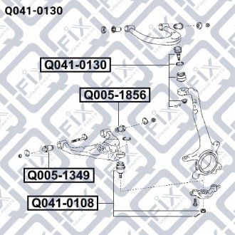 Опора кульова переднього верхнього важеля Q-FIX Q041-0130 (фото 1)
