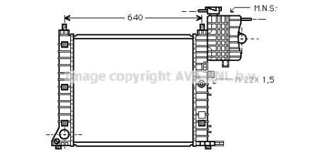 Радиатор охлаждения двигателя MB Vito V638 2,0i 2,3i 2,2d MT AVA MS2213